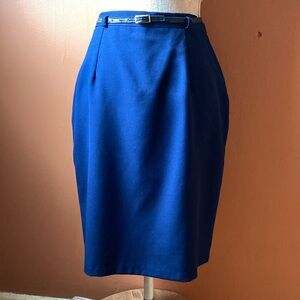 Vintage Bentley Lined Blue Skirt with Belt